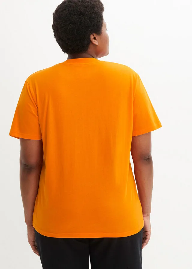 Camiseta larga y ancha con cuello en V (5 unidades), de manga corta fresa+negro+blanco+gris claro jaspeado+azul marino