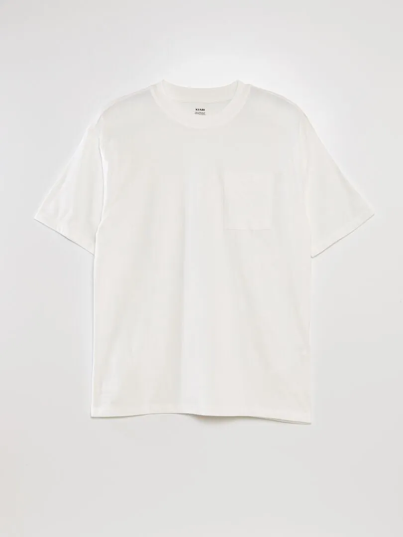 CAMISETA LISA CORTE ANCHO  BLANCO