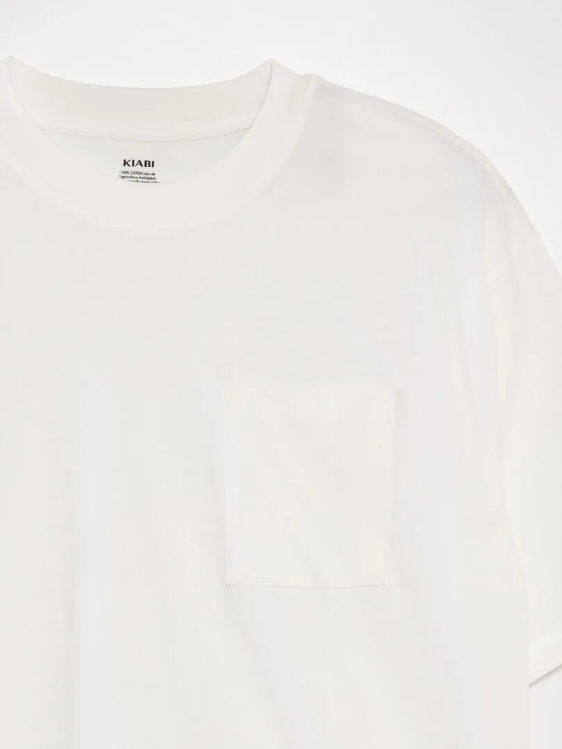 CAMISETA LISA CORTE ANCHO  BLANCO