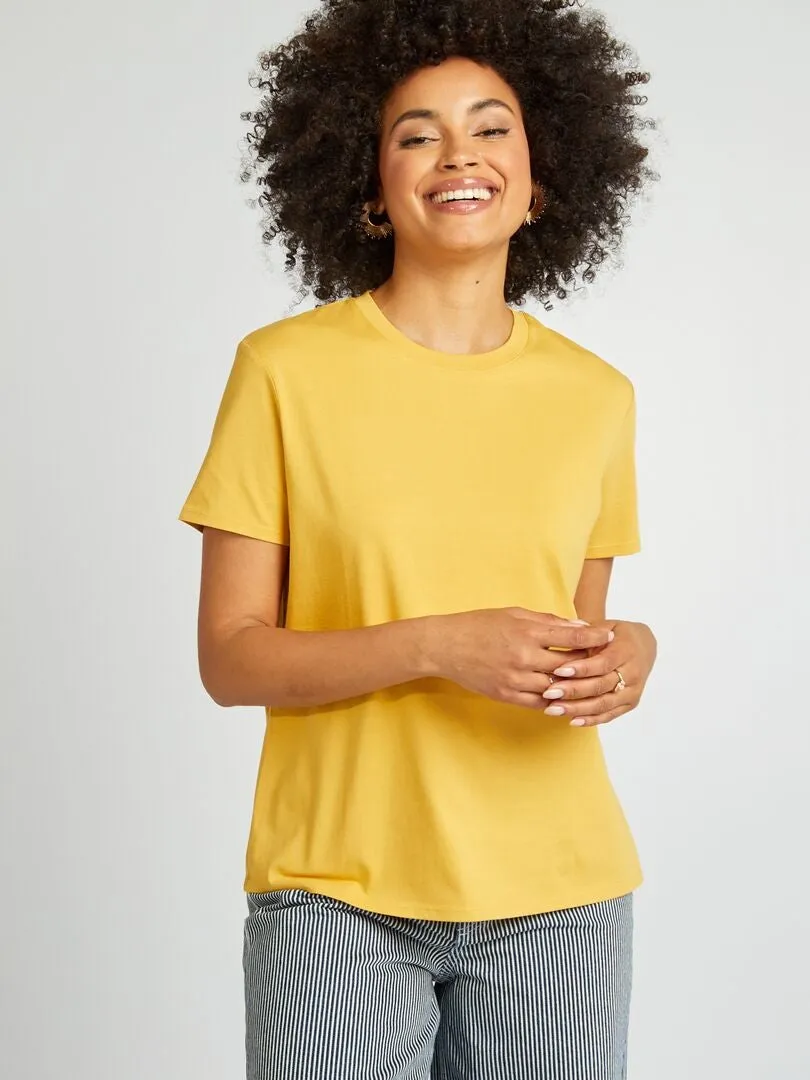 CAMISETA LISA DE PUNTO  AMARILLO
