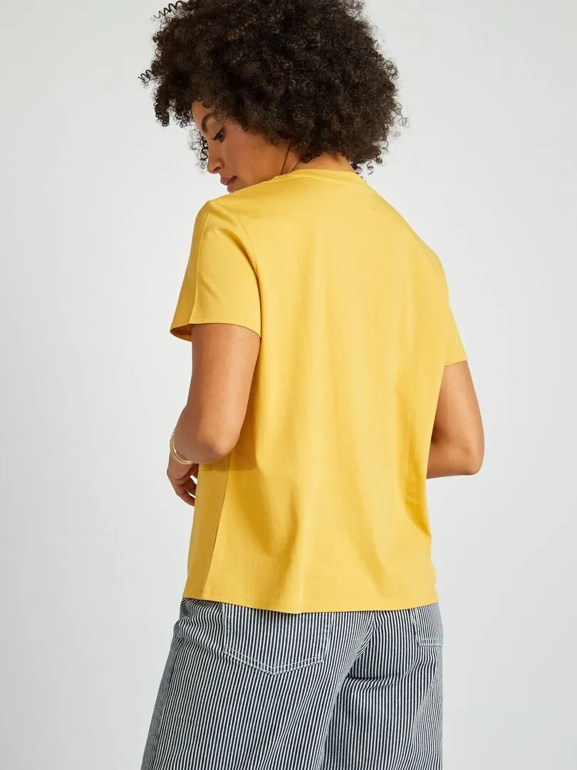 CAMISETA LISA DE PUNTO  AMARILLO