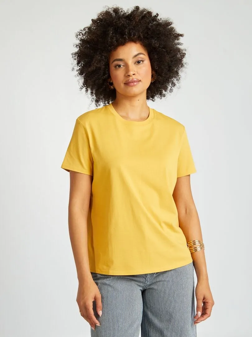 CAMISETA LISA DE PUNTO  AMARILLO