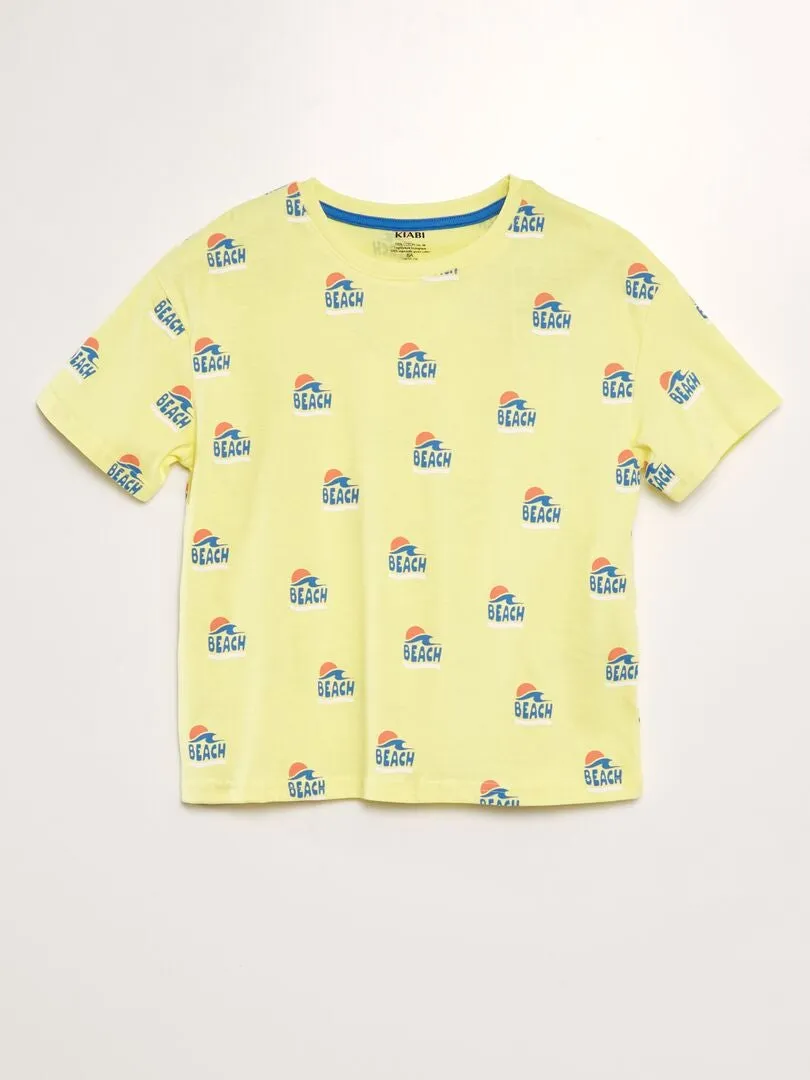 CAMISETA LOOSE ESTAMPADA  AMARILLO