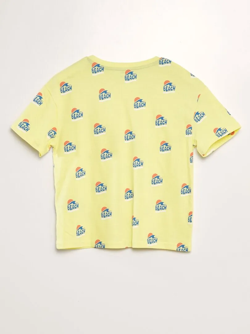 CAMISETA LOOSE ESTAMPADA  AMARILLO