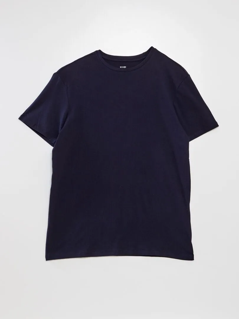 CAMISETA RECTA DE PUNTO LISA  MARINO