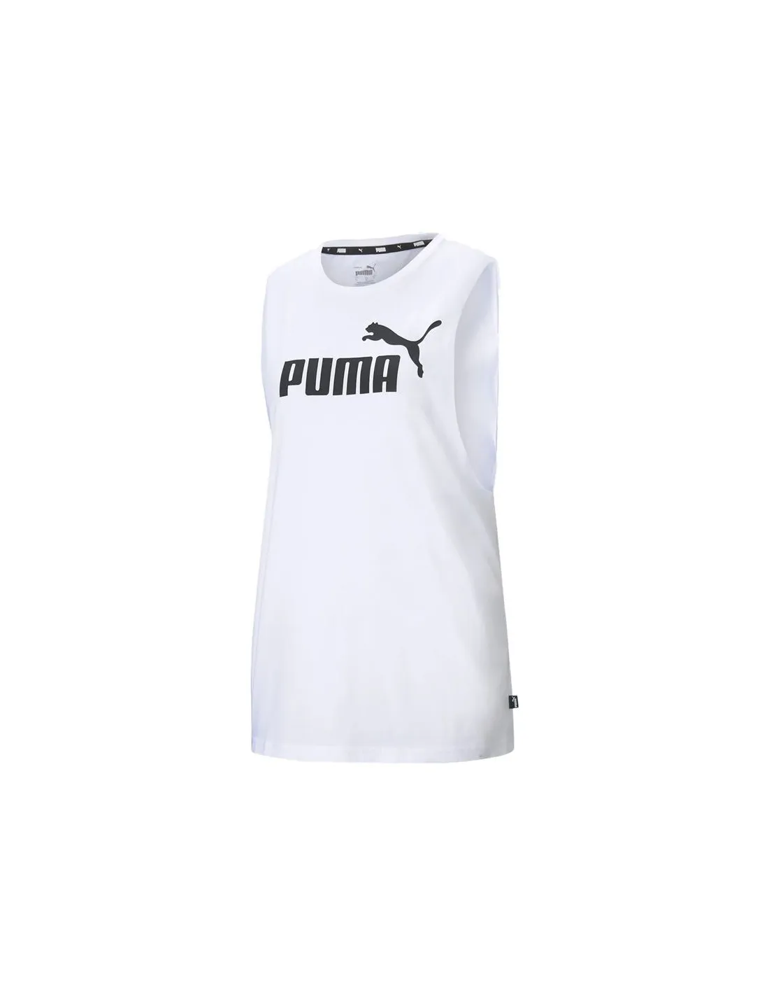 Camiseta sin mangas Puma Essentials Cut Off Logo Tank W White