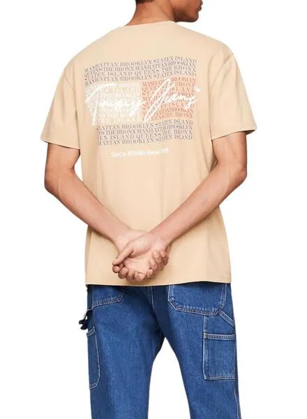 Camiseta Tommy Jeans Vintage beige para hombre