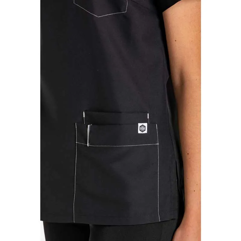 CAMISOLA DE MUJER MICROFIBRA NEGRA CON DETALLE BEIGE  DYNEKE