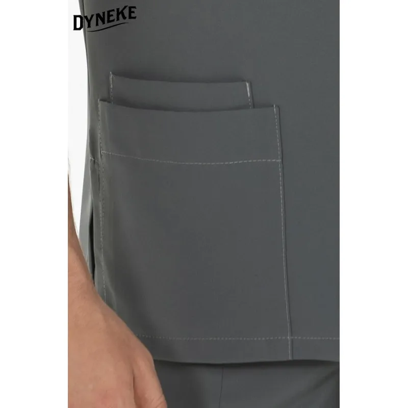 CAMISOLA HOMBRE DE MICROFIBRA GRIS CON DETALLE FUCSIA  DYNEKE