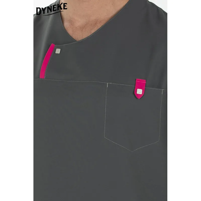 CAMISOLA HOMBRE DE MICROFIBRA GRIS CON DETALLE FUCSIA  DYNEKE