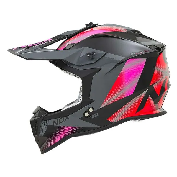 Casco NOX N633 Fusion Nardo Grey Iridium Pink 