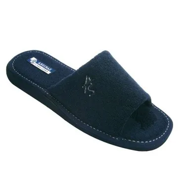 Chanclas de caballero puntera abierta toalla Andinas en azul marino