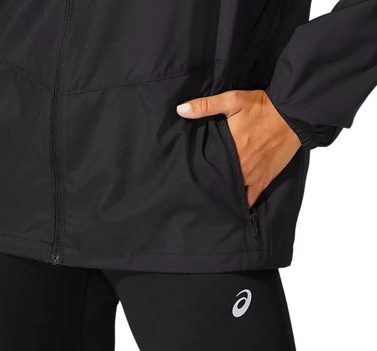 Chaqueta Cortavientos Asics Core Jacket Mujer Negro
