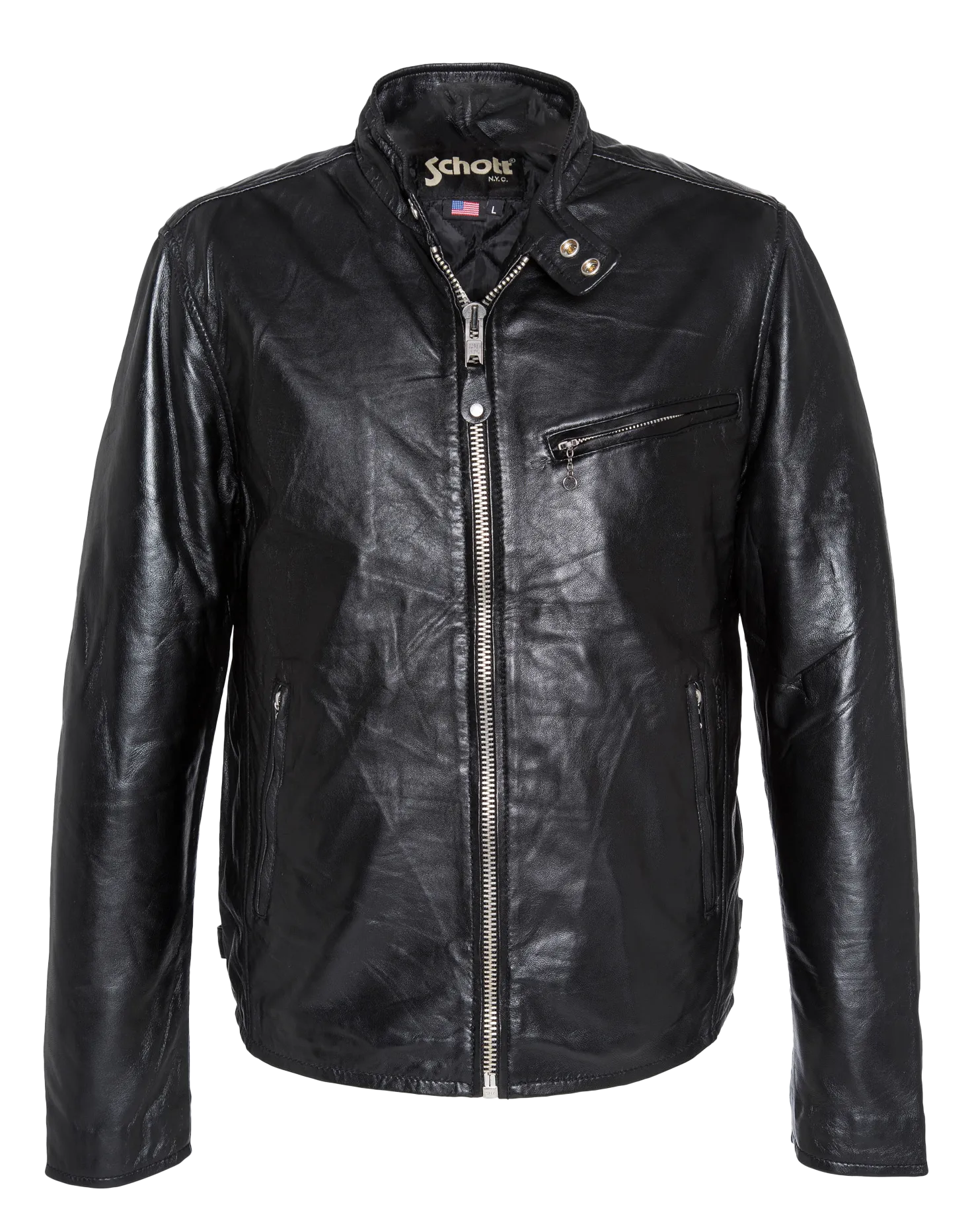 Chaqueta de cuero en negro