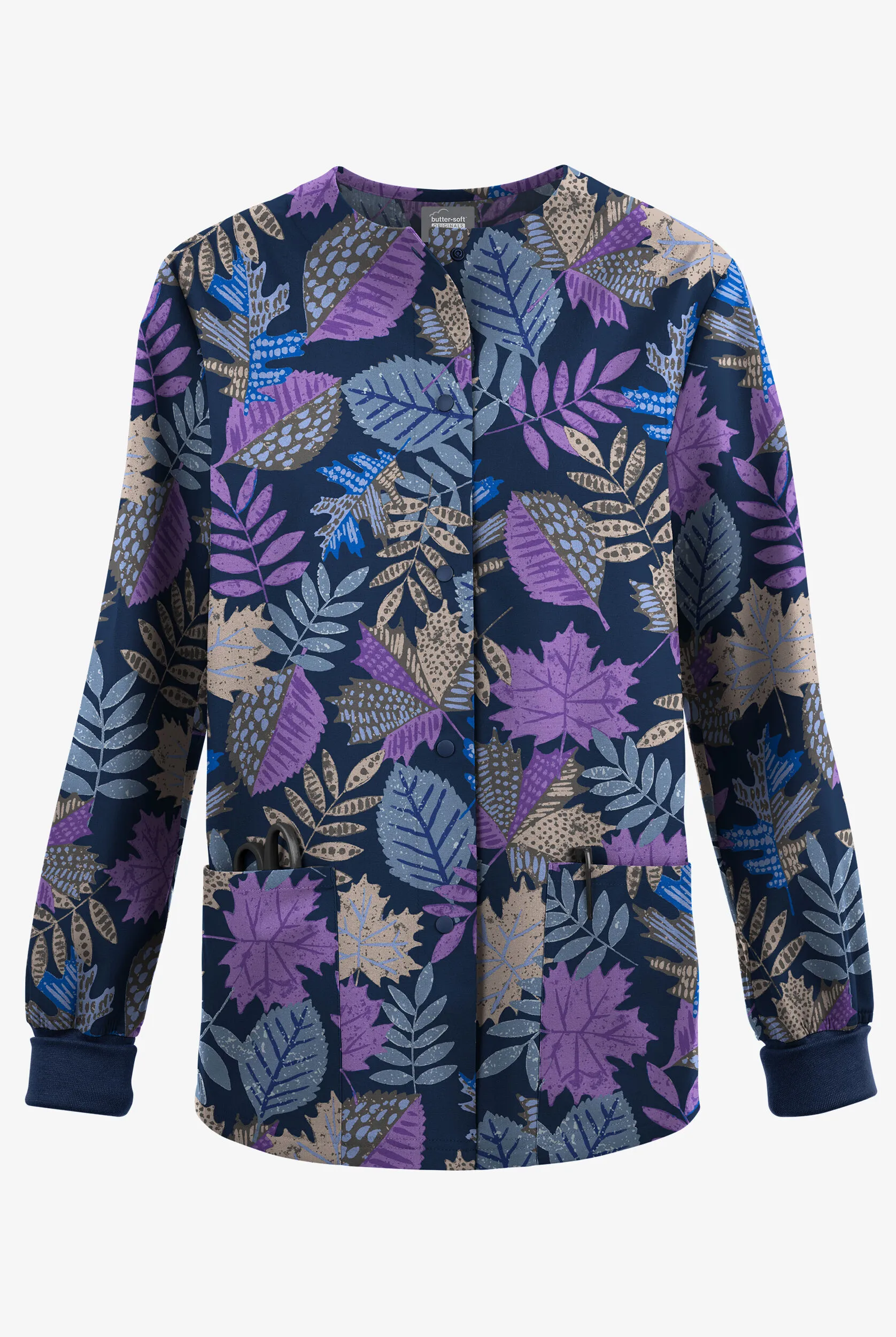 CHAQUETA M&EACUTE;DICA ABRIGADA ESTAMPADA BUTTERSOFT ORIGINALS AUTUMN IN MAINE NAVY PARA MUJER