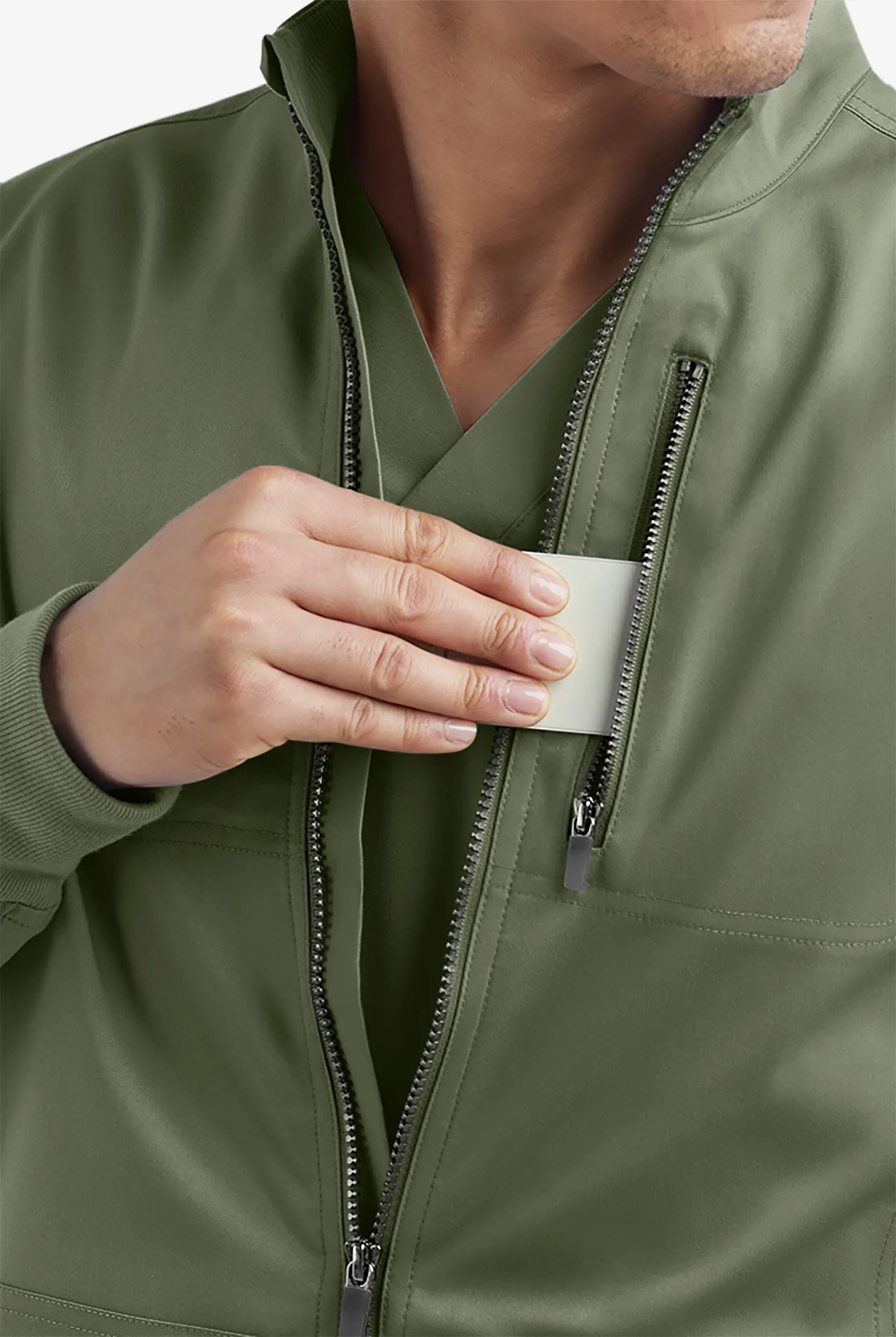 Chaqueta médica abrigada UA Advantage STRETCH con cremallera y 4 bolsillos para hombre