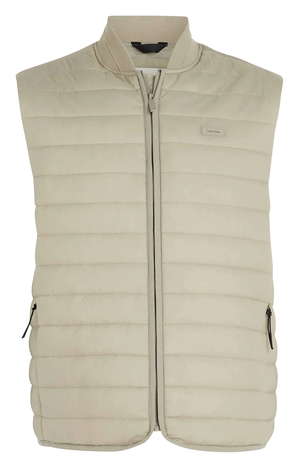 Chaqueta recta sin mangas acolchada en gris