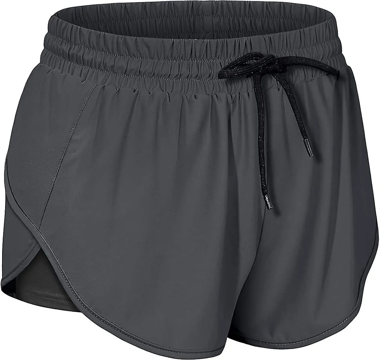 Cintura para mujeres Pantalones cortos atléticos para correr con forro bolsillo interior $ mujer Doble capa