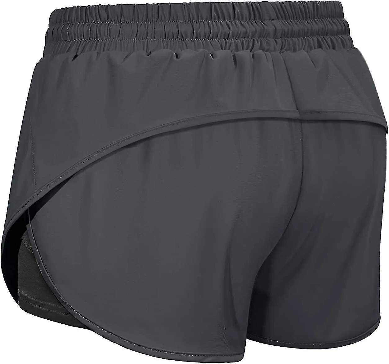 Cintura para mujeres Pantalones cortos atléticos para correr con forro bolsillo interior $ mujer Doble capa