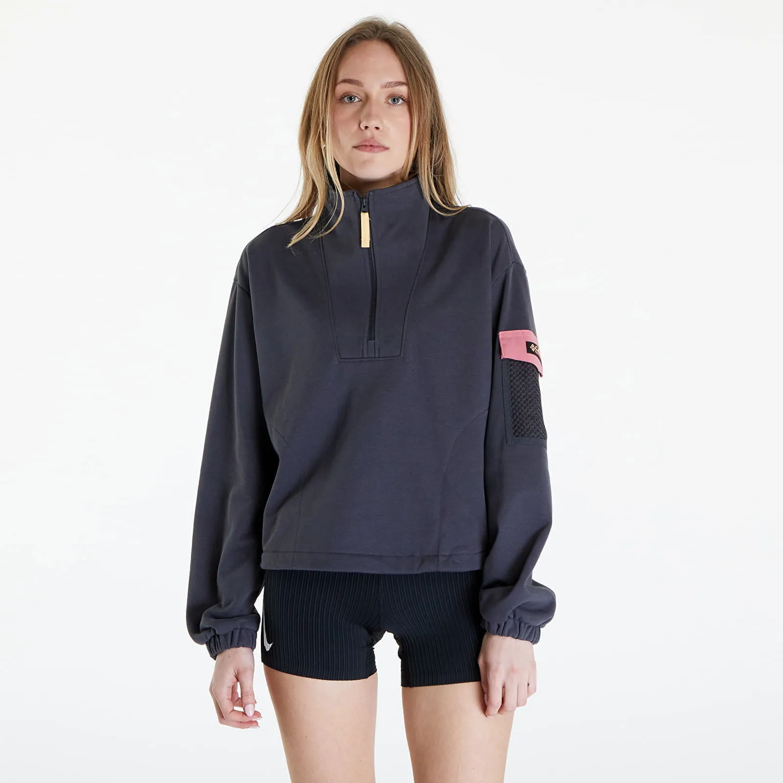 Columbia Painted Peak Cropped Sweatshirt Shark/ Pink Agave