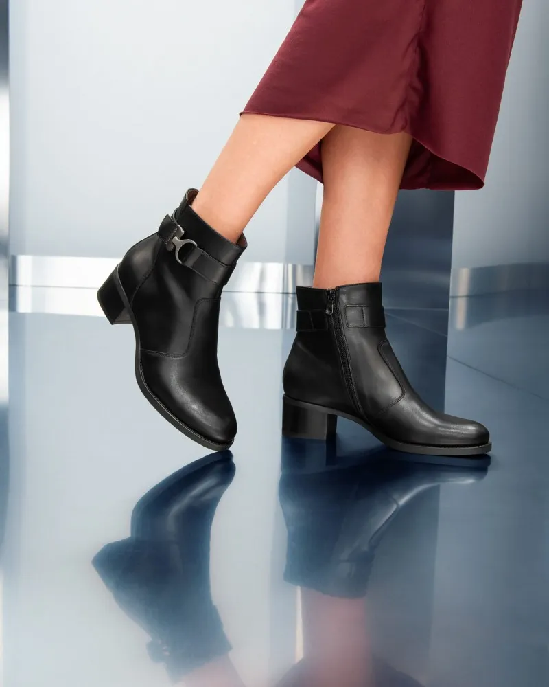 COPIA NERO GIARDINI  411200 NERO  TRONCHETTI DONNA EN PELLE