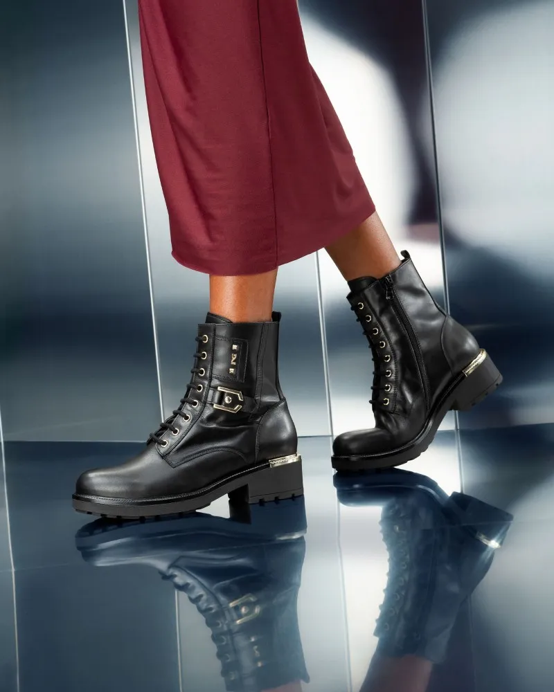 COPIA NERO GIARDINI  411871 NERO  ANFIBI DONNA EN PELLE