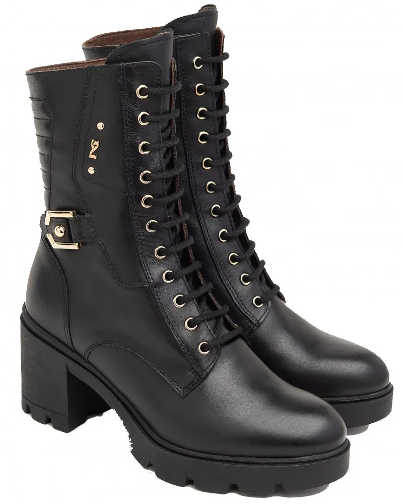 COPIA NERO GIARDINI  411881 NERO  ANFIBI DONNA EN PELLE