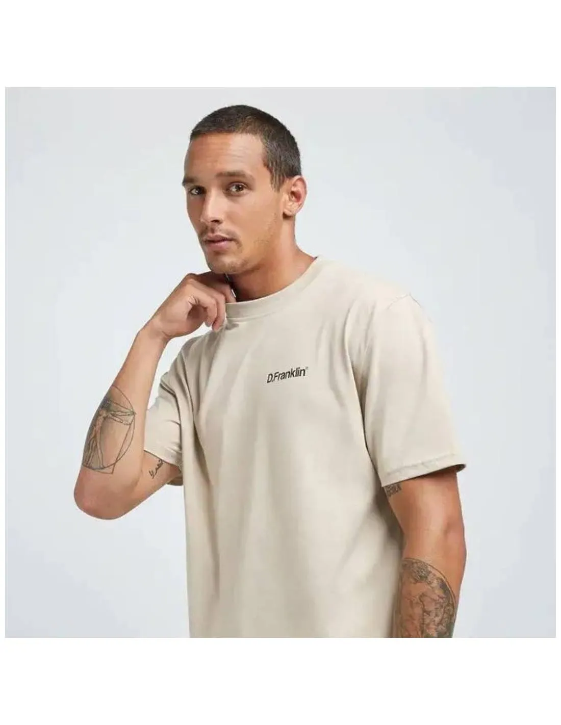 D. FRANKLIN  CAMISETA DF BASIC BEIGE