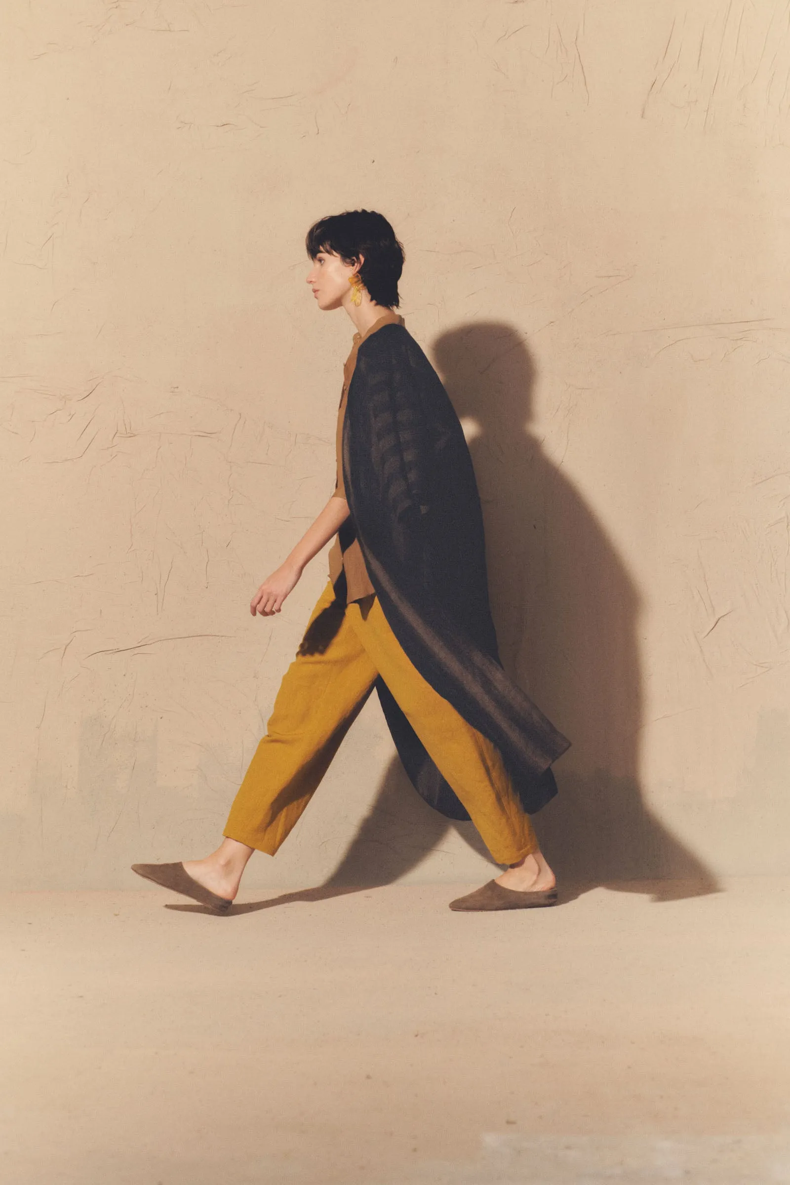 Dakota, turmeric linen and virgin wool pants