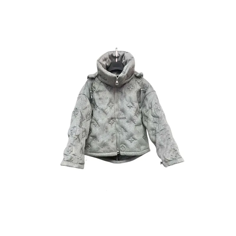 Diseñador para hombre Invierno Down Jacket Parkas manga larga tibia de color gris claro blanco