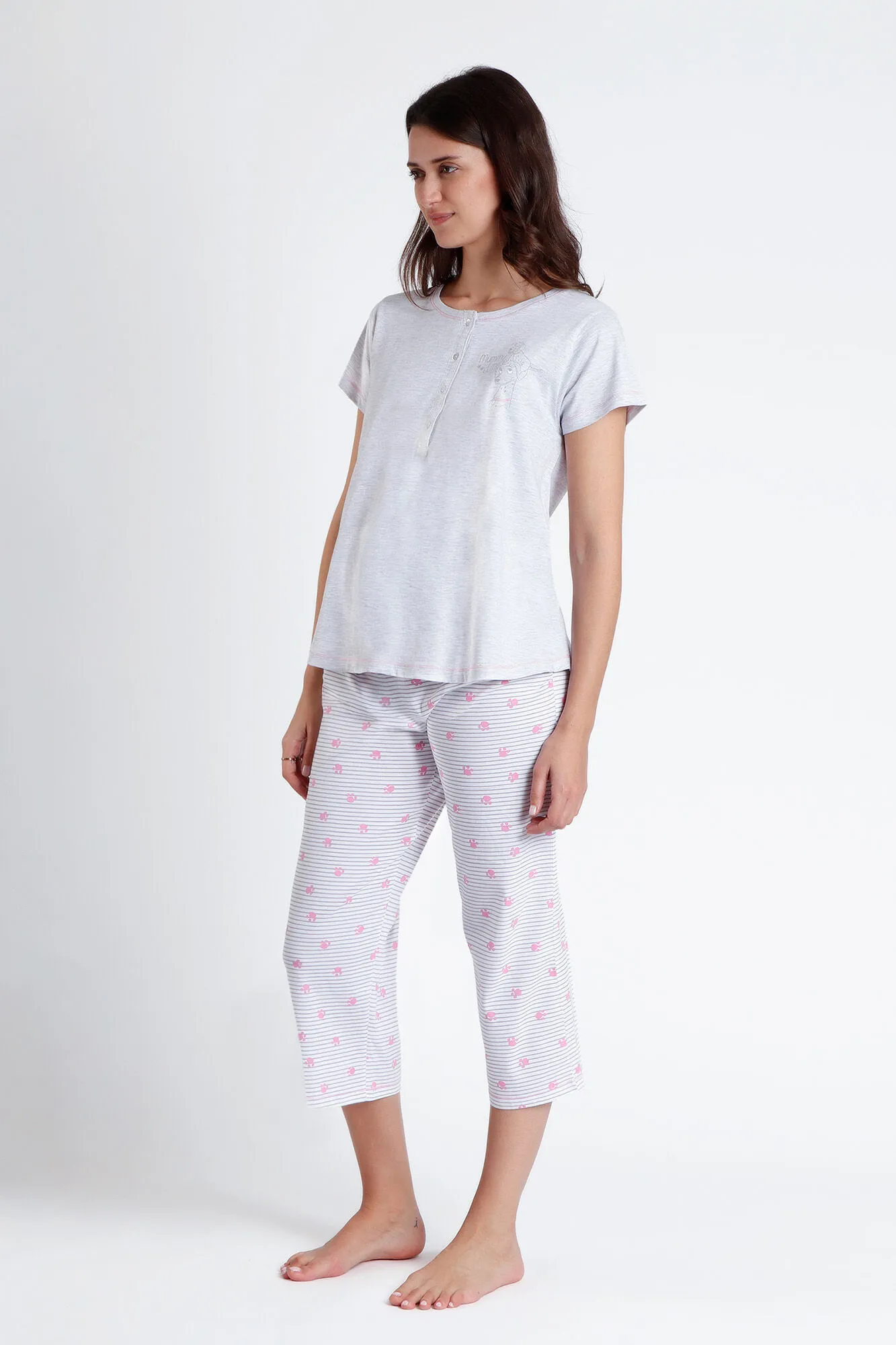 DISNEY Pijama Palazzo Manga Corta Maternity Dalmatas para Mujer