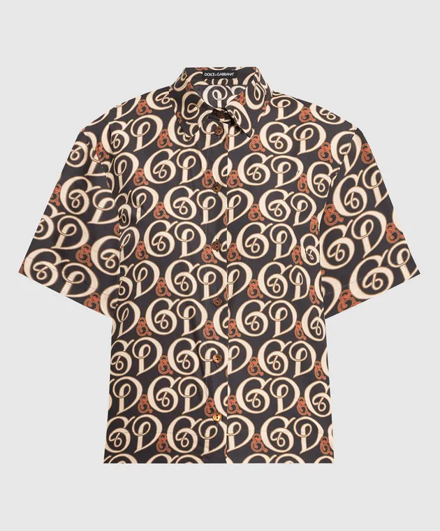 Dolce&Gabbana Black shirt with monogram print