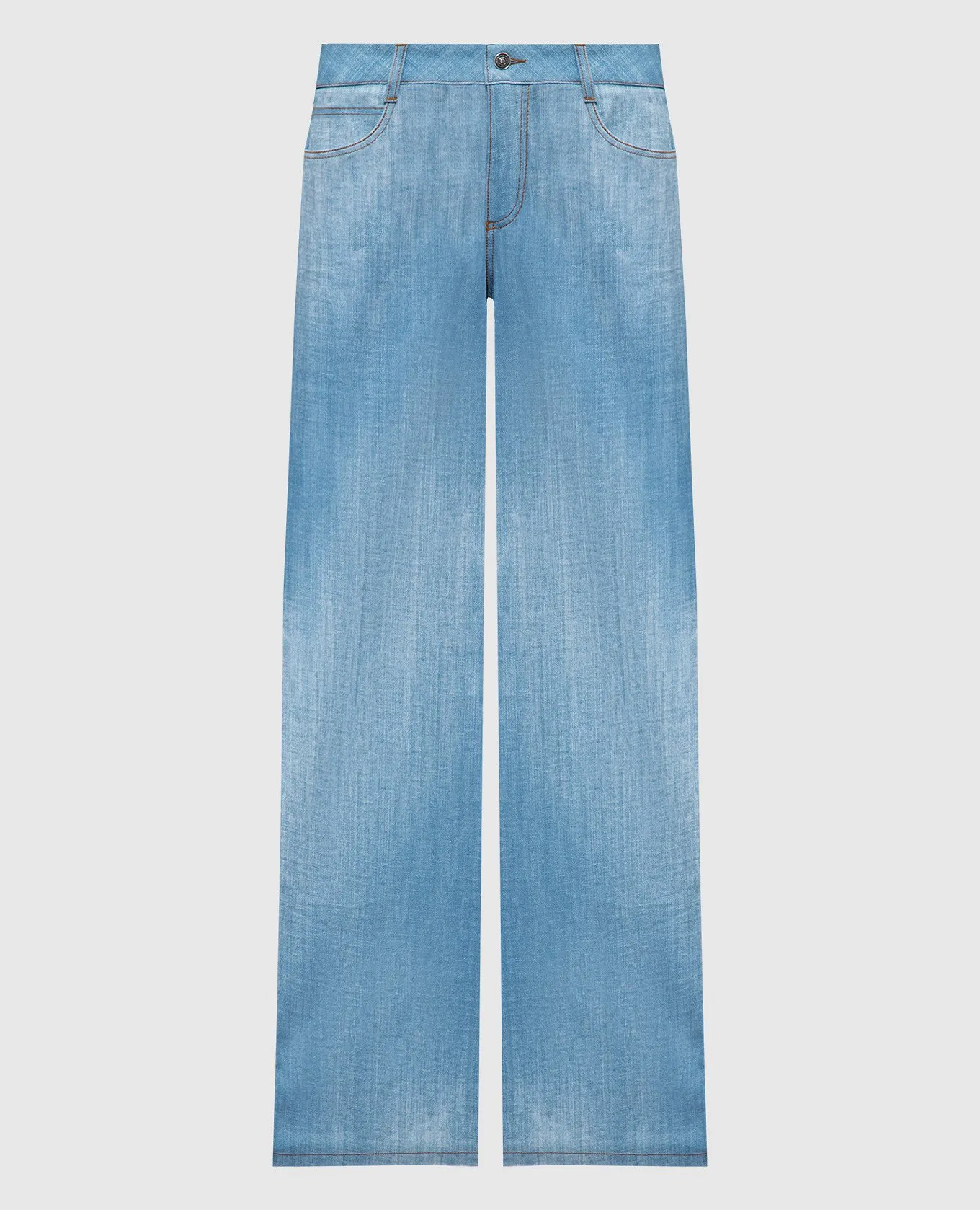 Ermanno Scervino Blue pants with a worn effect