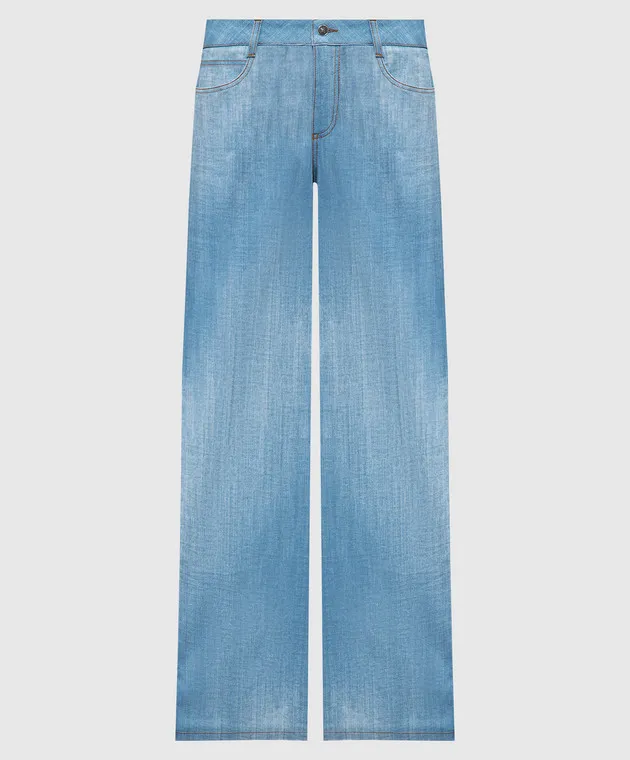 Ermanno Scervino Blue pants with a worn effect