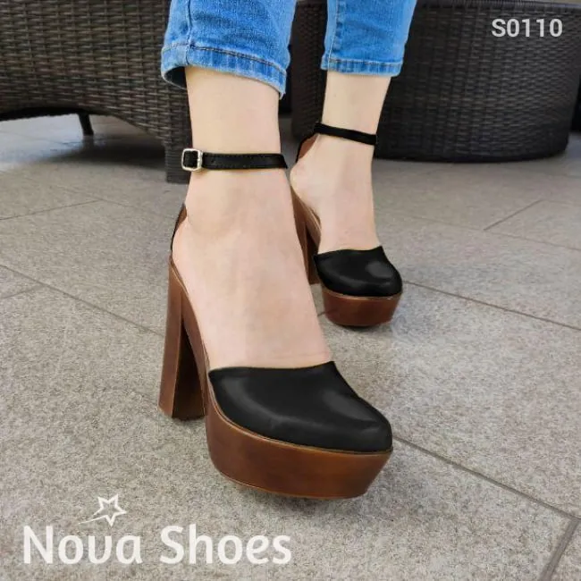 Estilo clásico, cerrado de enfrente. Tacón de resina. Disponible en varios colores