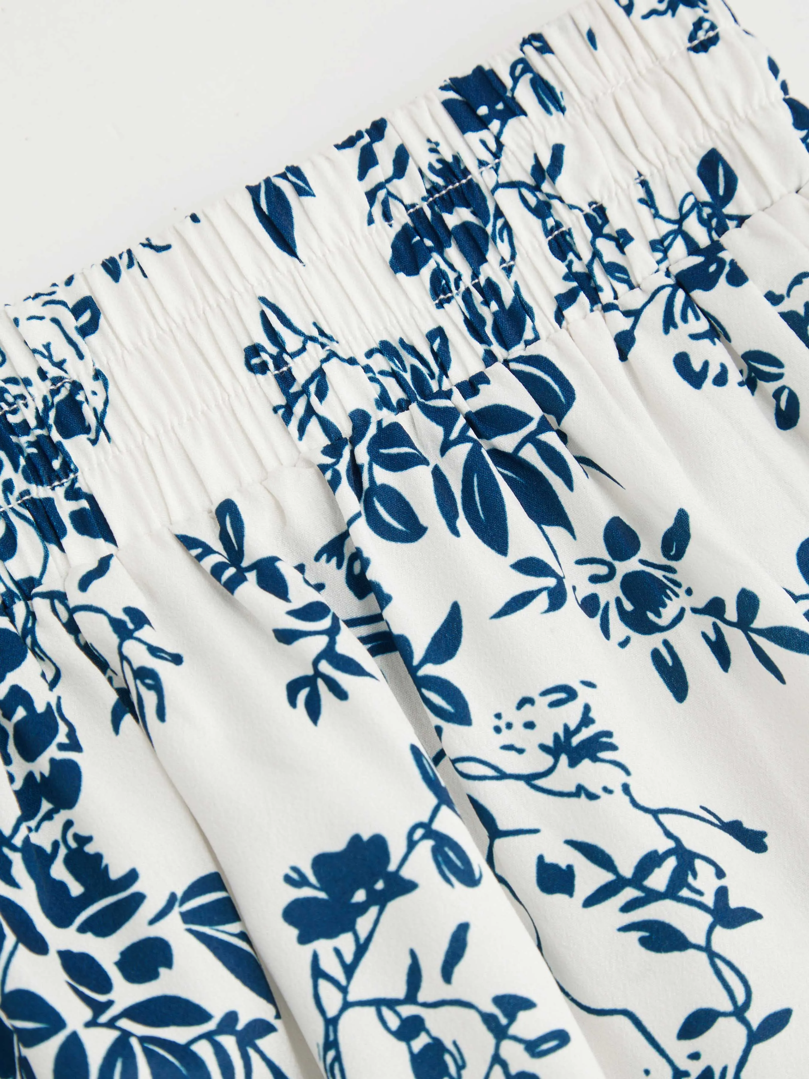 Falda Maxi con Volantes y Estampado Floral de Talle Alto