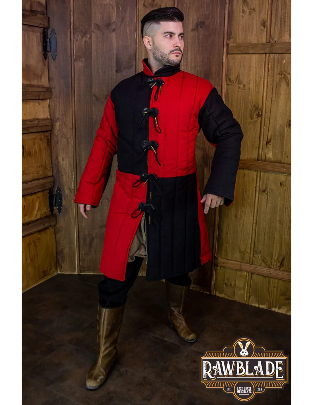 GAMBESóN MEDIEVAL HENRY  ROJO Y NEGRO