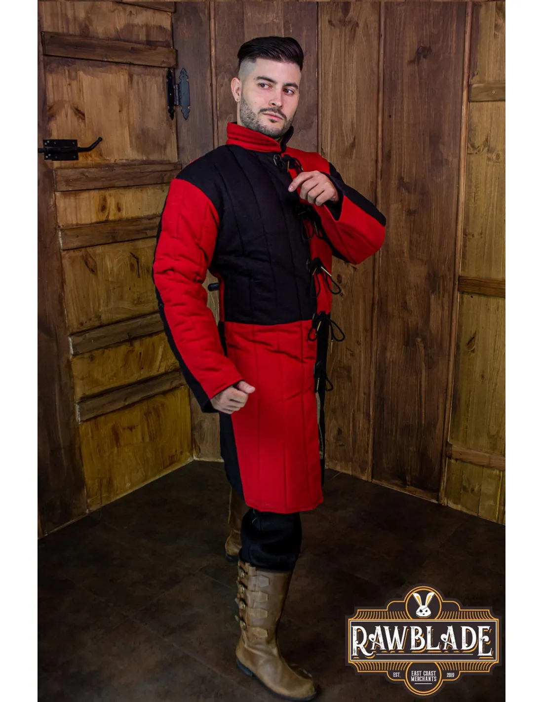 GAMBESóN MEDIEVAL HENRY  ROJO Y NEGRO