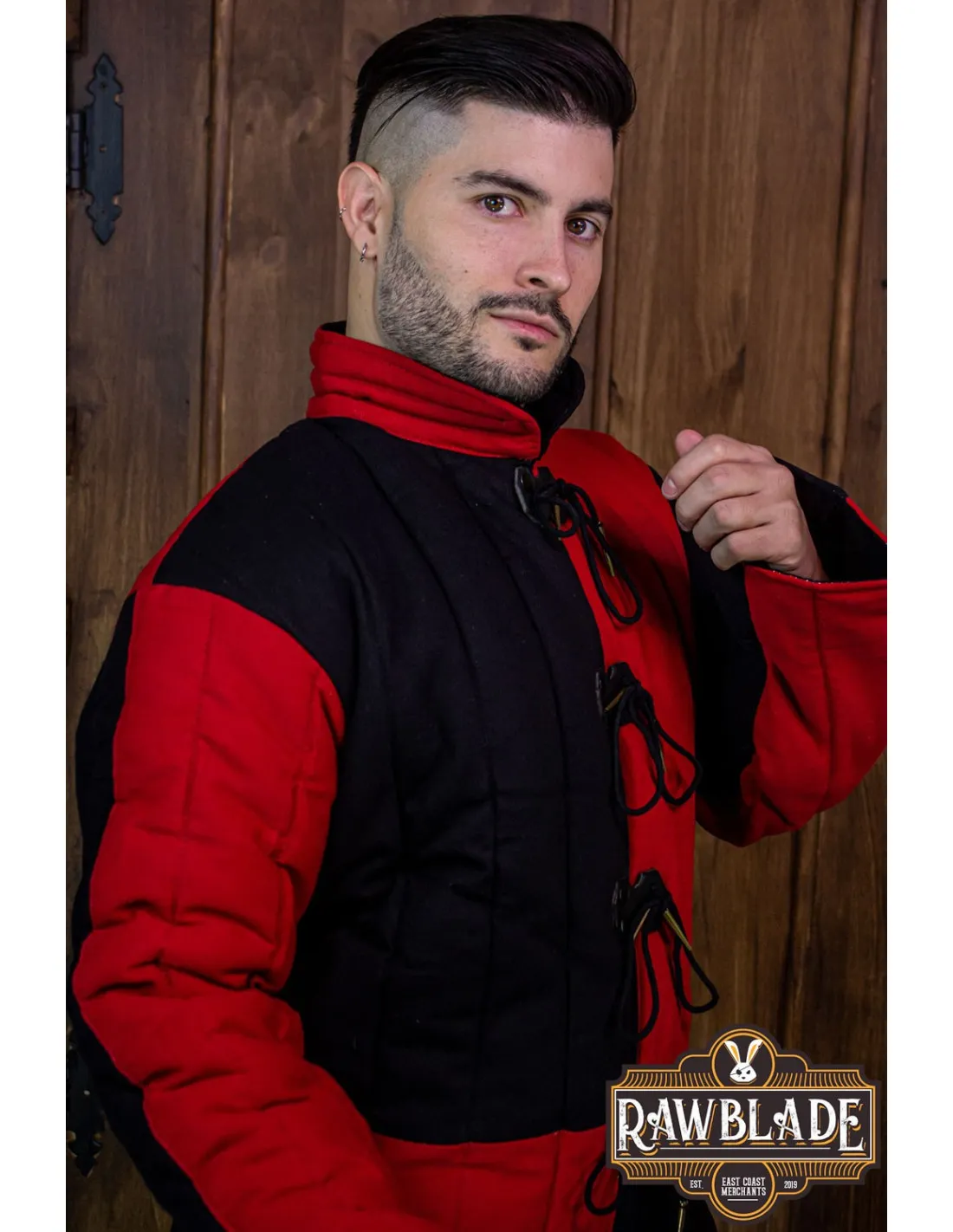 GAMBESóN MEDIEVAL HENRY  ROJO Y NEGRO