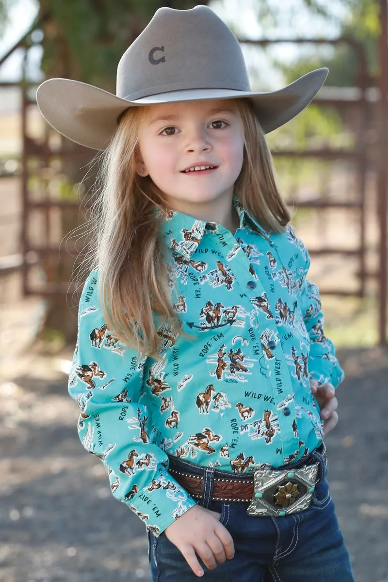 GIRL'S CINCH COWGIRL PRINT BUTTONDOWN WESTERN