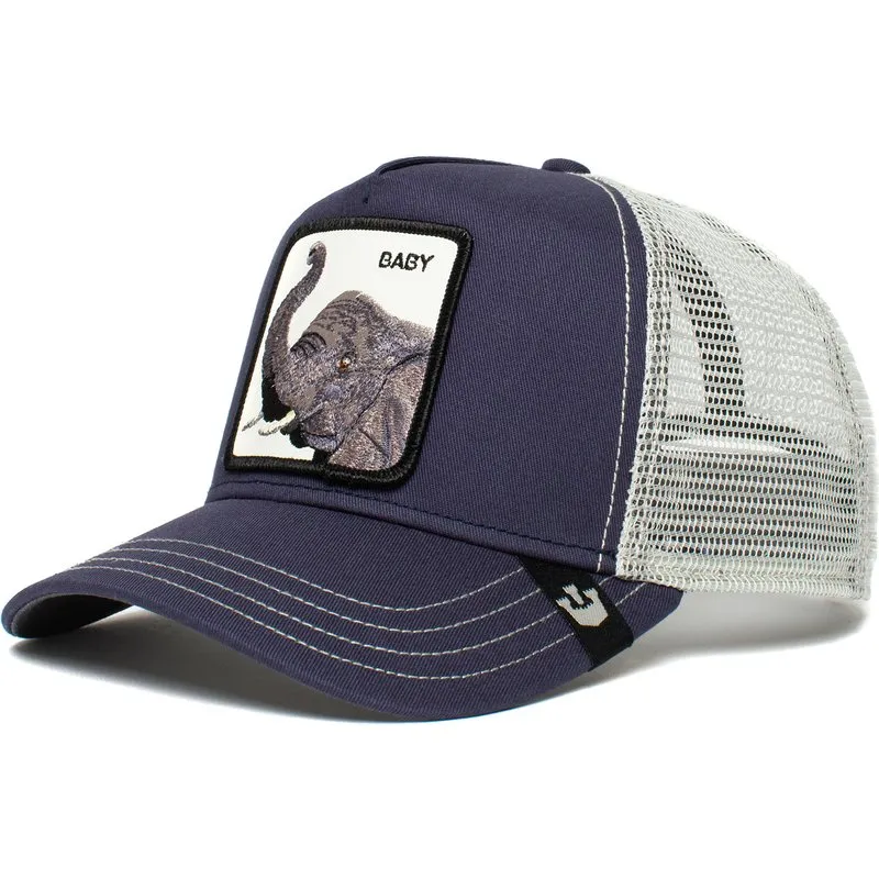 Gorra animales GOORIN BROS BABY Trucker rejilla y ajustable Elephant  Navy azul marino y gris elefante bebe