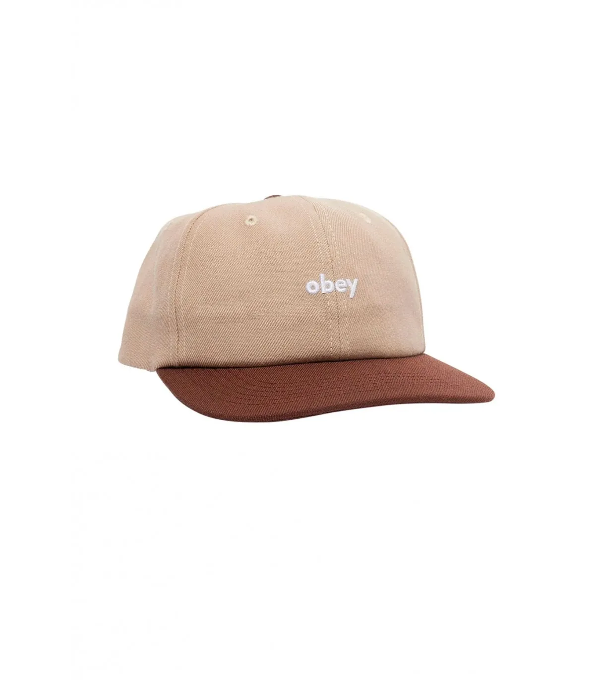Gorra Obey Shade 6 Panel snapback Beige y marron