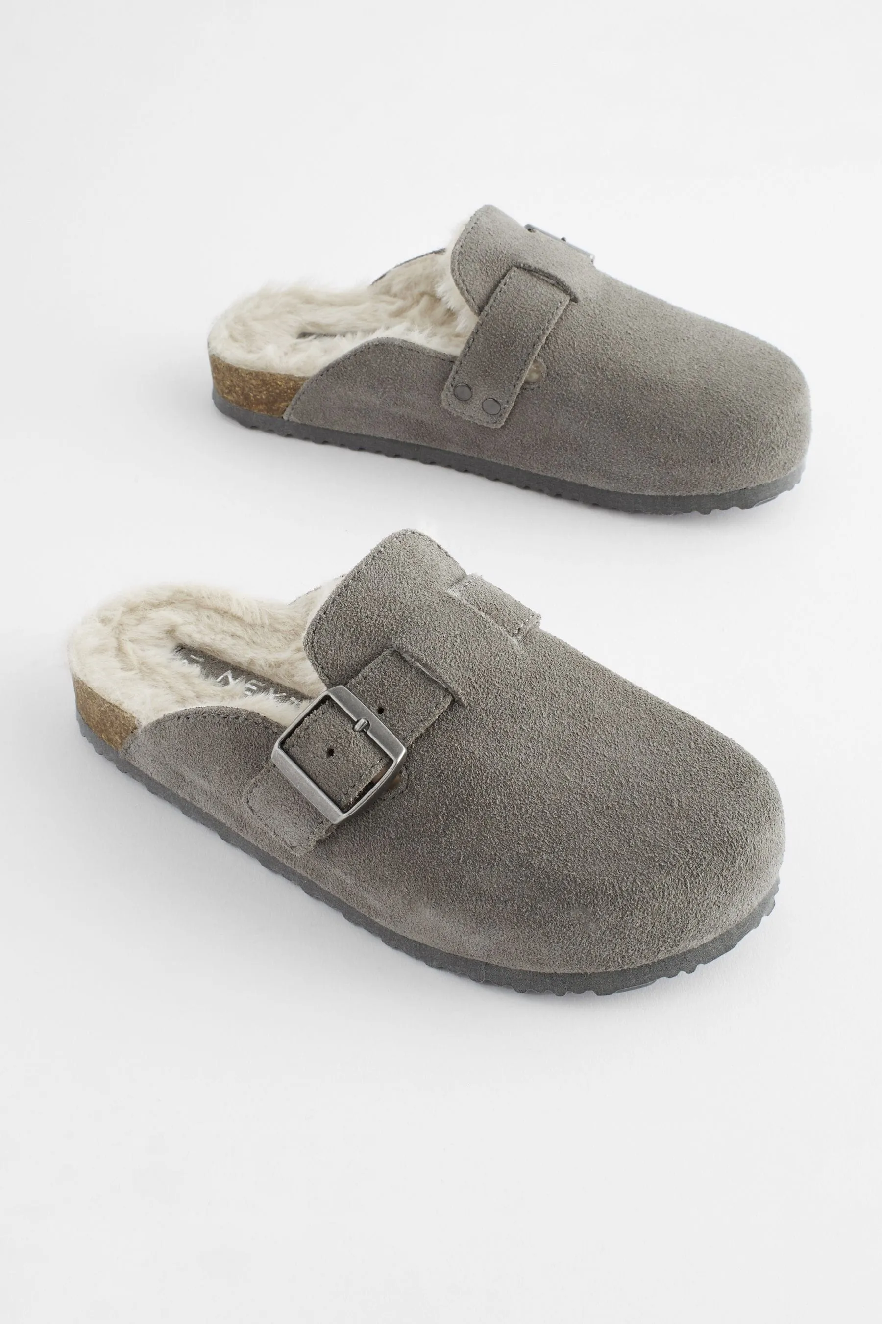 GRIS  SUEDE SLIP ON CLOGS