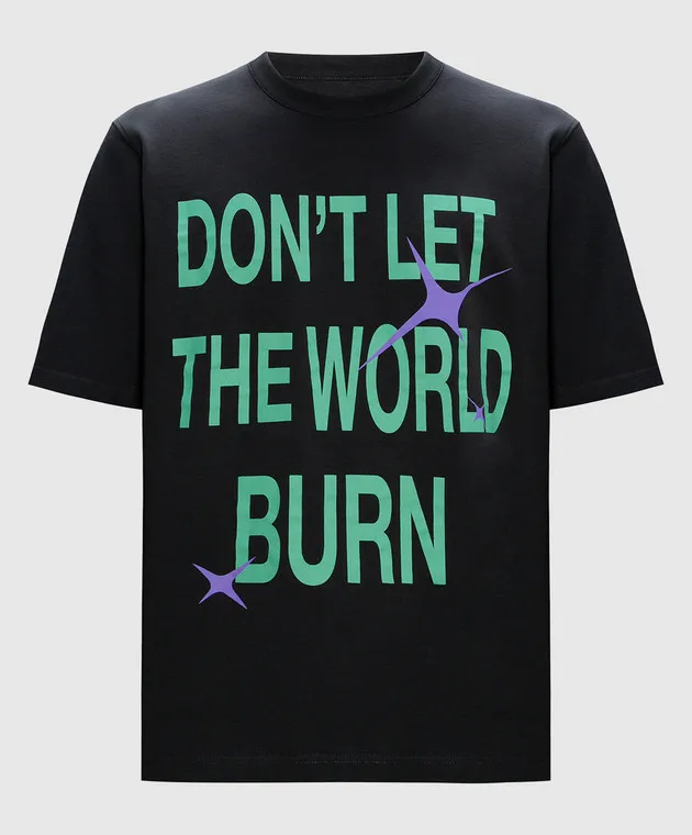 HERON PRESTON GREEN TSHIRT WITH A PRINT