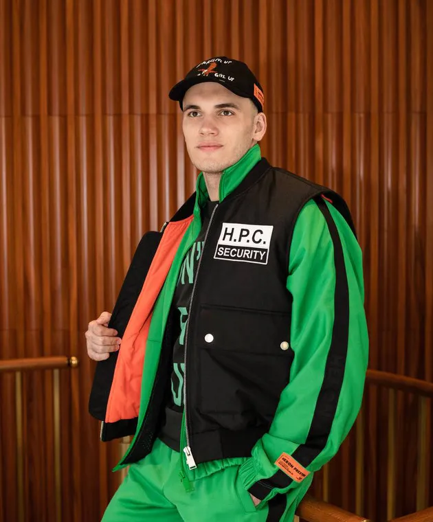 HERON PRESTON GREEN TSHIRT WITH A PRINT