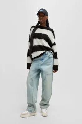 Jersey oversize fit con rayas anchas irregulares