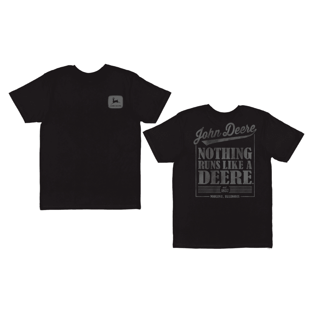 JOHN DEERE JM0002WSJDR4HWL CAMISETA PARA HOMBRE 100% ALGODON NEGRA LOGO GRIS TALLA L