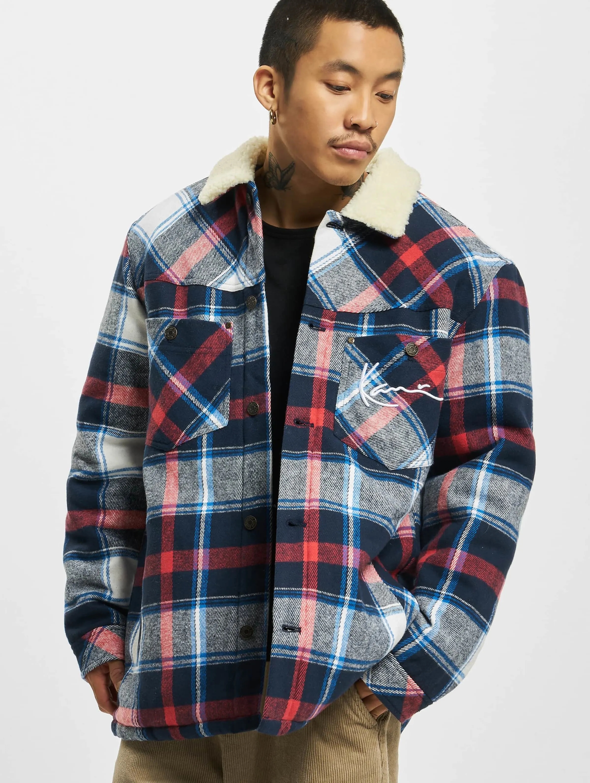Karl Kani Chest Signature Heavy Flannel Shirt Transition