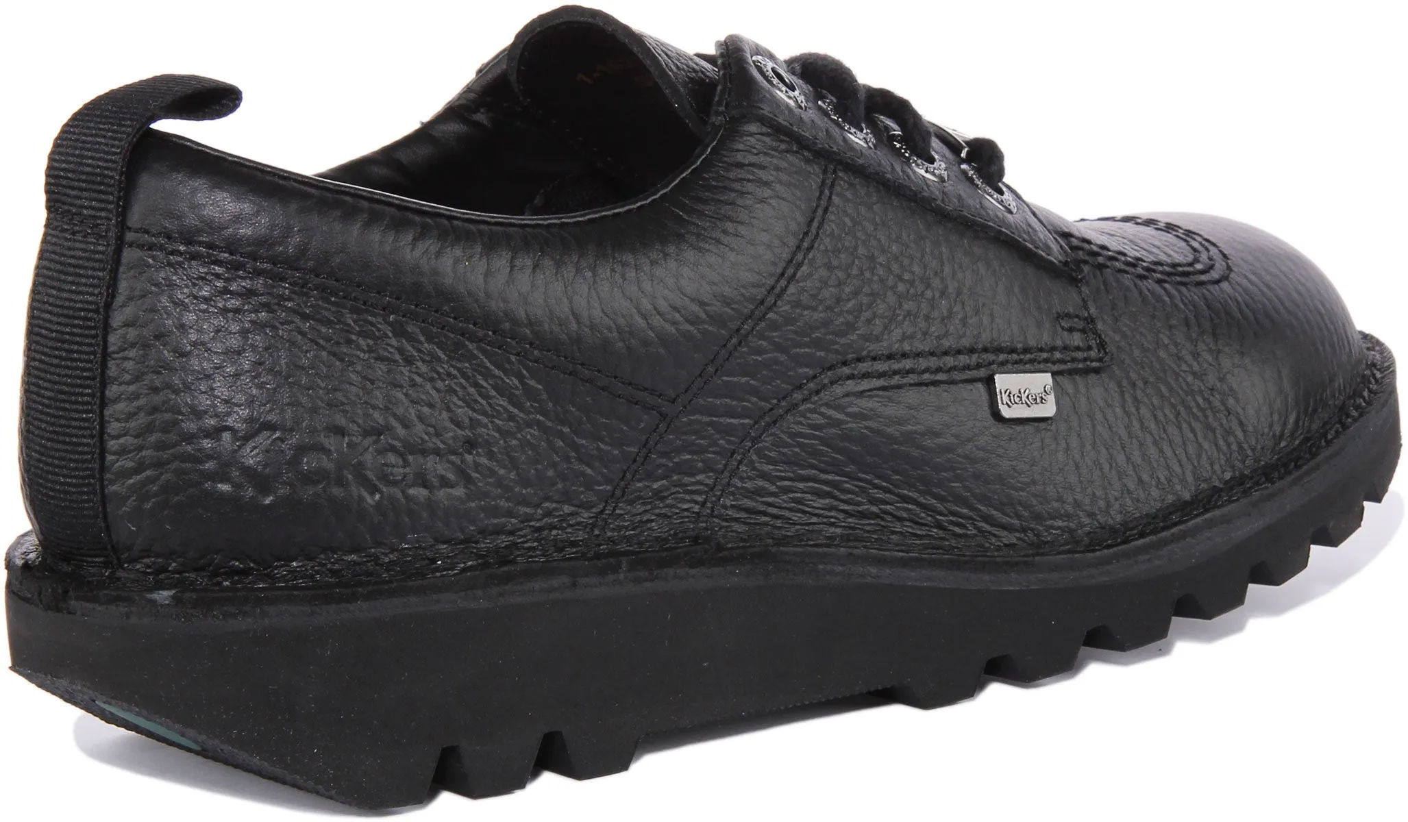 Kickers Kick Lo Tumble Zapatos de cuero de primera calidad con cordones para en negro