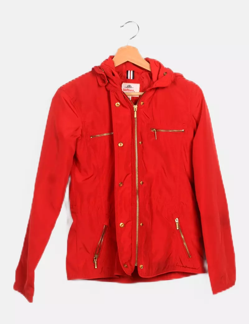 Lefties Chaqueta roja impermeable